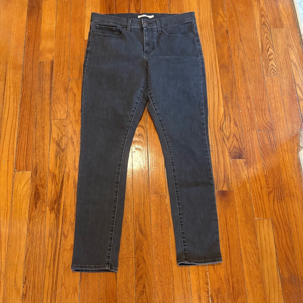 Levi 311 Womens 31 Shaping Skinny Jeans Black Mid Rise Stretch Denim 31 X 2.5
